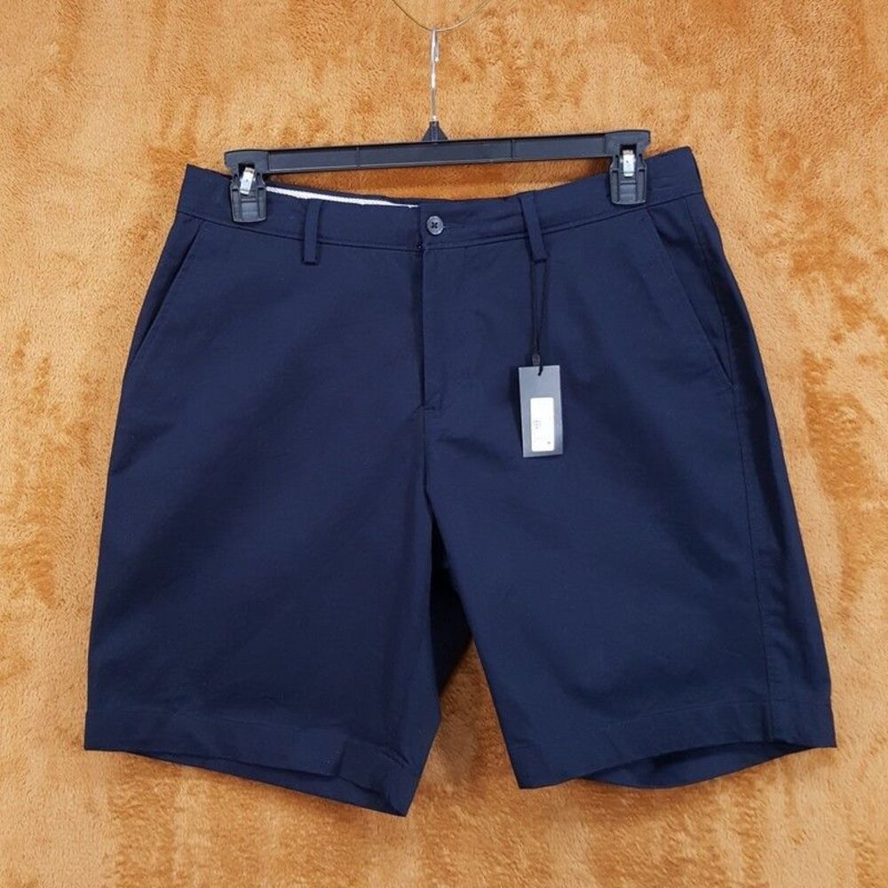 BLOOMINGDALES Shorts Mens Size 32 Navy Blue Chino Cotton Blend 9"